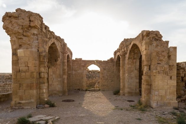 Edificaciones dentro del castillo de Shobak, Jordania