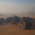 Paisaje de Wadi Rum visto desde un globo